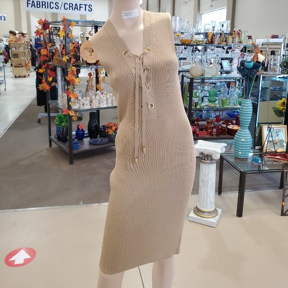 MICHAEL Michael Kors Beige Dress Size L - Picture 1 of 5